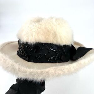 Vintage MR. John junior faux fur Sequin Hat Made in Italy small‎